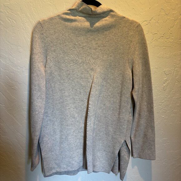 Eileen Fisher Women’s Stripe Mock Neck Top Gray Soft Knit Minimalist – Size Xxs - Picture 3 of 5